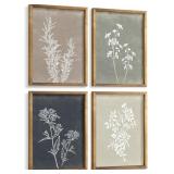 Framed Boho Wall Art Set of 4 (11x14) Brown