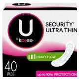 U by Kotex Ultra Thin Heavy Flow Pads - 40ct