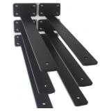 6 Pack 16" Black L Shelf Brackets, Heavy Duty