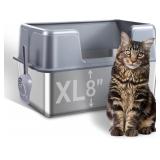 Stainless Steel Cat Litter Box with Lid (XL)