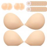 Invisible Sticky Bra Push Up, Reusable Beige