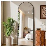 59x16 Floor Mirror with Stand, Arched Black