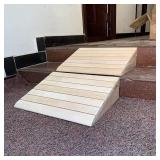 Wood Threshold Ramp for Doorway (25.8x30x7cm)