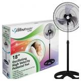 PAMI 18" Oscillating Pedestal Fan, 3-Speed