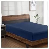 FreshCulture King Fitted Sheet - Navy Blue