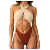 Kaei&Shi Color Block One Piece Swimsuit