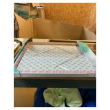 Memo board 20x16" and wooden frame mirror damage i