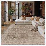 HUGEAR 6x9 Taupe Distressed Washable Rug