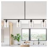 Matte Black Pendant Light with Glass Shade missing
