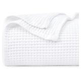 PHF Cotton Waffle Blanket Throw Size White