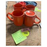 4ct Royal Norfolk Orange Stoneware Mugs
