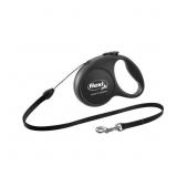 Flexi Black Retractable Nylon Dog Leash Small