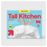 Tall Kitchen Trash Bags, Unscented 13 Gal