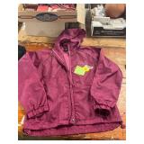 Womens L Hooded Rain Jacket / Black Hills