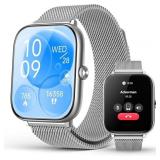 EarlySincere Silver Smart Watch for Men Women