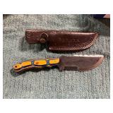 Damascus Hunting Knife with Sheath