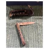 Damascus Pocket Knife with Sheath