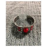 Bohemian Style Inlaid Red Cuff Bracelet