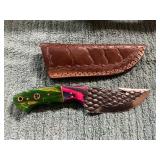 Damascus Hunting Knife with Sheath
