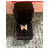 Ladies Size 6 Multi Colored Butterfly Ring