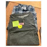 2ct Size 4XL Columbia Henley, Plaid Flannel