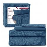 Sz FULL, IVORY PAISLEY, Lux Decor Bed Sheets
