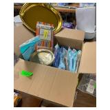 Party supplies,Napkins,plates,silverware & etc..