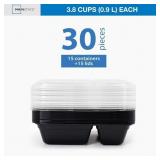 Mainstays 2-Compartment Meal Prep Containers