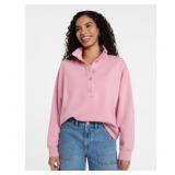Sz XXL Time and Tru Women Fleece Top, Button Front