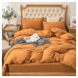 PURE ERA Jersey Knit Duvet Queen Burnt Orange