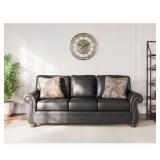 Chatterton 92" Rolled Arm Faux Leather Sofa