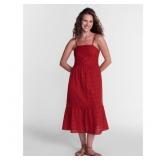 Time and Tru Eyelet Cotton Midi Dress Sz XS