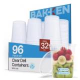 Bakken 32oz Deli Containers with Lids (96)