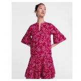 V-Neck Mini Dress with Flutter Sleeves Sz L