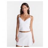 No Boundaries Lace Trim Cami Skirt Set Black Sz L