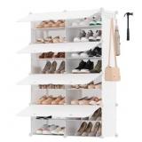 SONGMICS 8-Tier Shoe Rack, 32 Pairs, White
