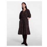 Scenario Puff-Sleeve Midi Dress Sz XL