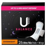 U by Kotex Balance Ultra Thin Overnight Pads