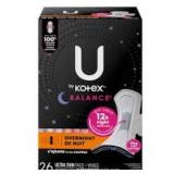 U by Kotex Ultra Thin Overnight Pads, 26
