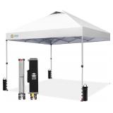 CROWN SHADES 10x10 Pop Up Canopy Tent, White