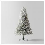 7.5' Pre-Lit Flocked Alberta Spruce Tree