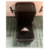 Ladies Size 6 Clear Gemstone Ring