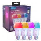 4-Pack 9W 800lm A19 RGBWW Smart LED Bulb