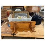 Vintage Pictures/Frames ,Granite Ware Pot, Shelf