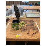 Aztec Wood Carving, Frogs, Lizzards, Etc