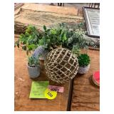 4ct Faux Plants + Gold Ball Decor