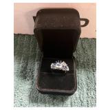 Ladies.925 Silver Inlaid Size 6 Ring