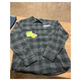 XL Plaid Flannel Johns Grocery Long Sleeve