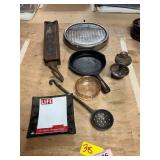 Antique Hanging Scale, Headlamp, Ashtray, Etc