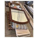 Mirror, water filters, lounge chair